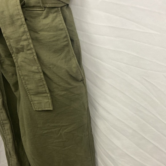 Everlane The Fatigue Utility Short Sleeve Linen Blend Jumpsuit Army Green Sz 00 - Picture 7 of 12